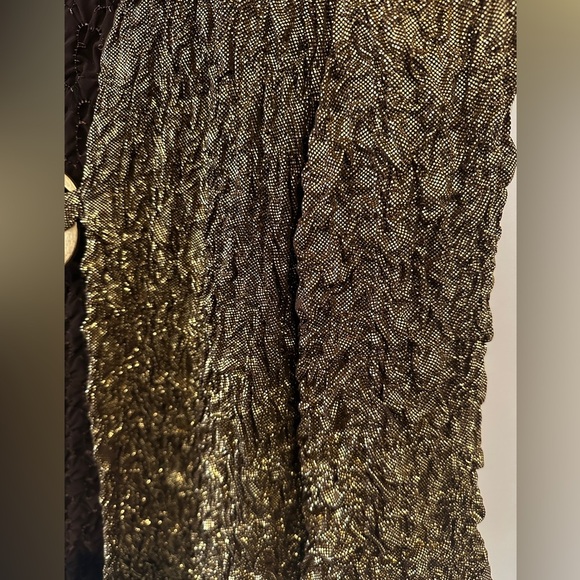 Joseph Ribkoff Women’s Gold Shimmer Open Cardigan Sweater Jacket Size 14 - Picture 4 of 10